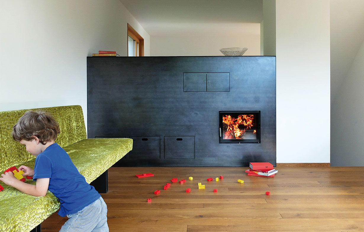 Ganzhausheizung Schwarzstahl