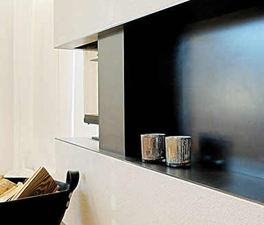 Heizkamin Glas Schwarzstahl