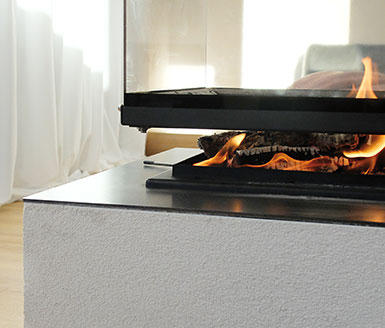 Heizkamin Glas Detail