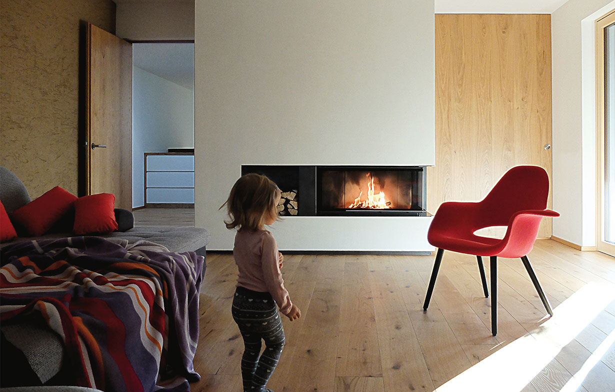 Heizkamin schwenkbare Tür