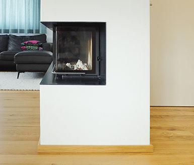 Heizkamin Wand Detail