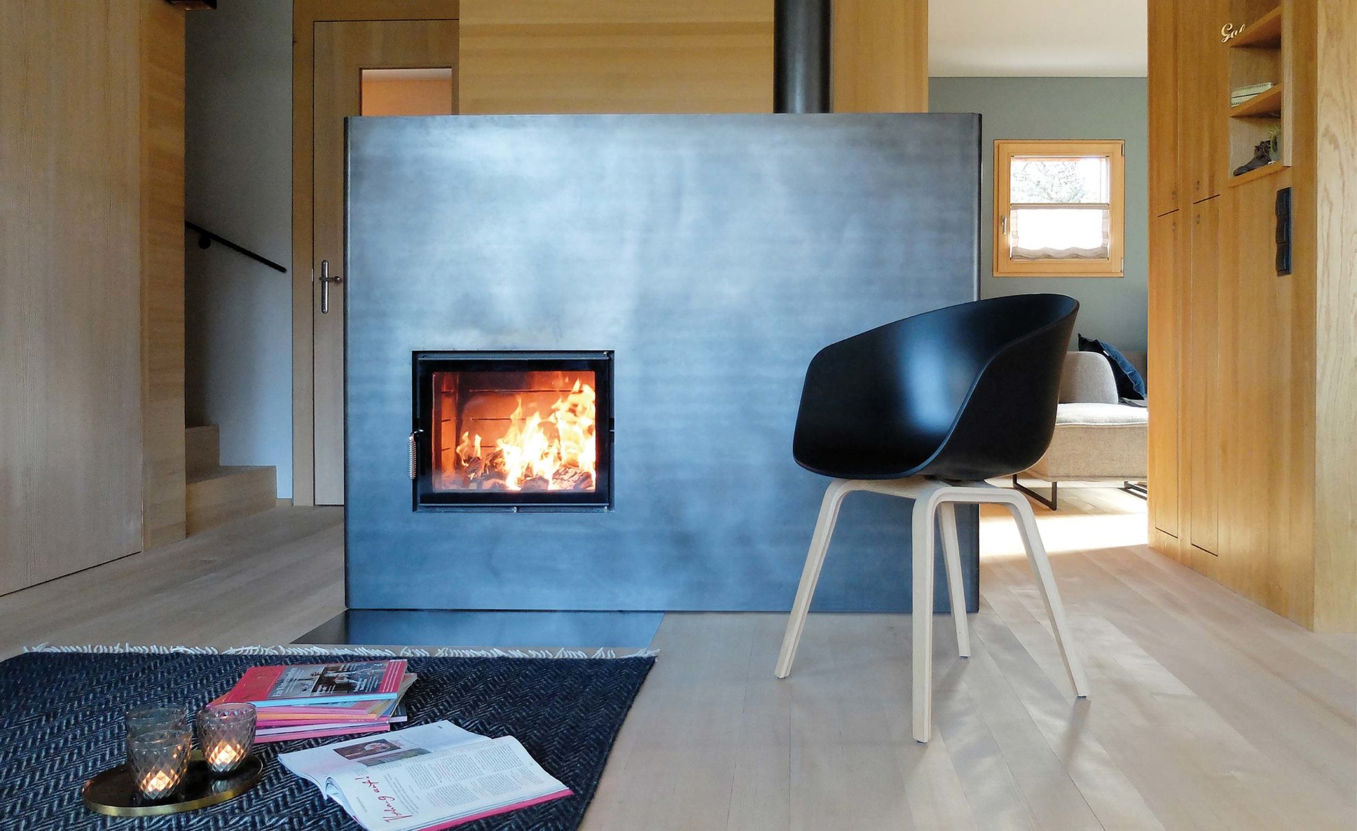 Raumtrennung mit Ofen