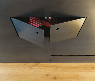 Ganzhausheizung Schwarzstahl Thum Detail